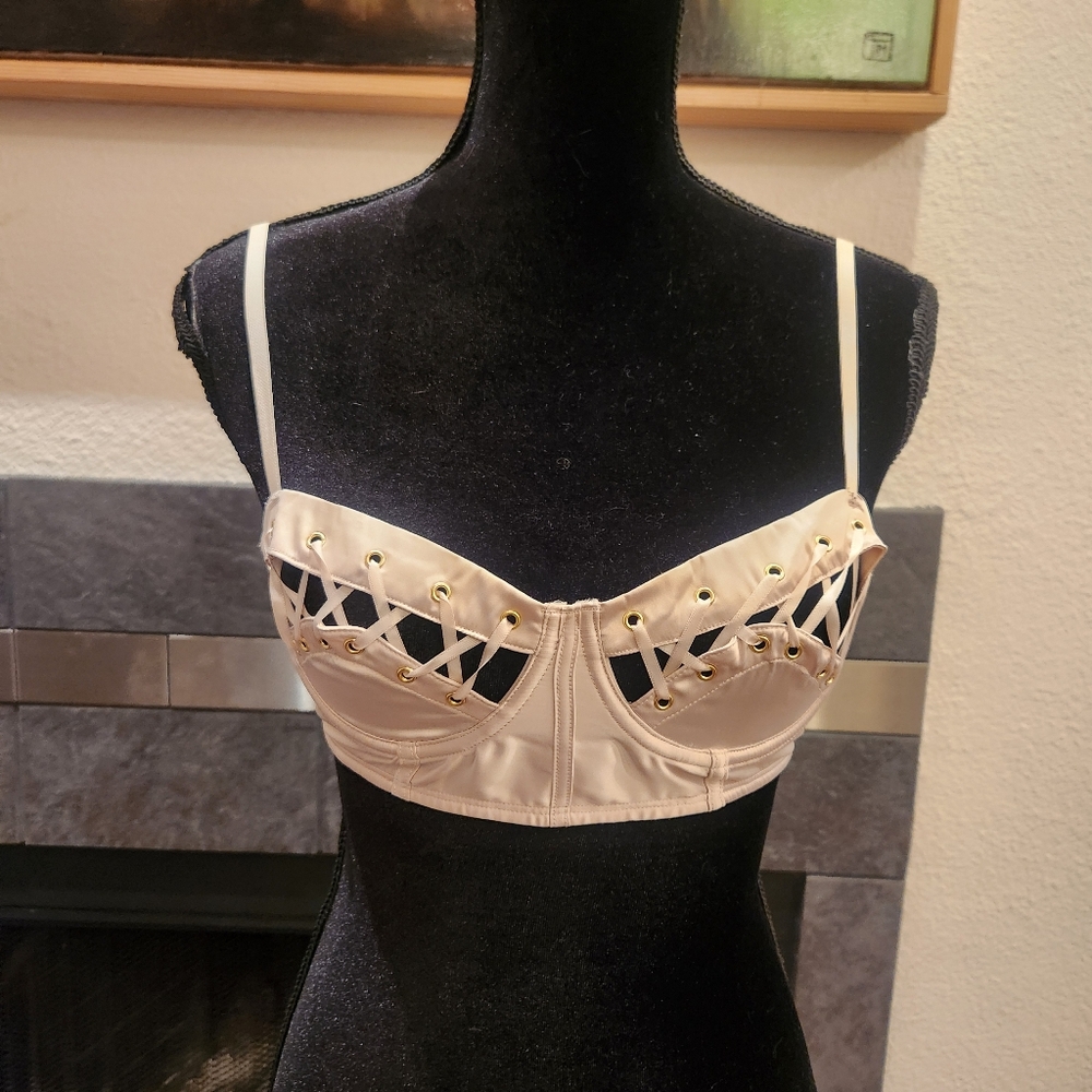 La Senza Laced Cage Satin Bra Small
